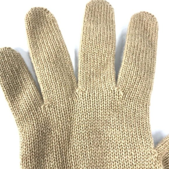 Auth BURBERRY Bicolor logo Glove gloves wool Beige/Black - Picture 4 of 12
